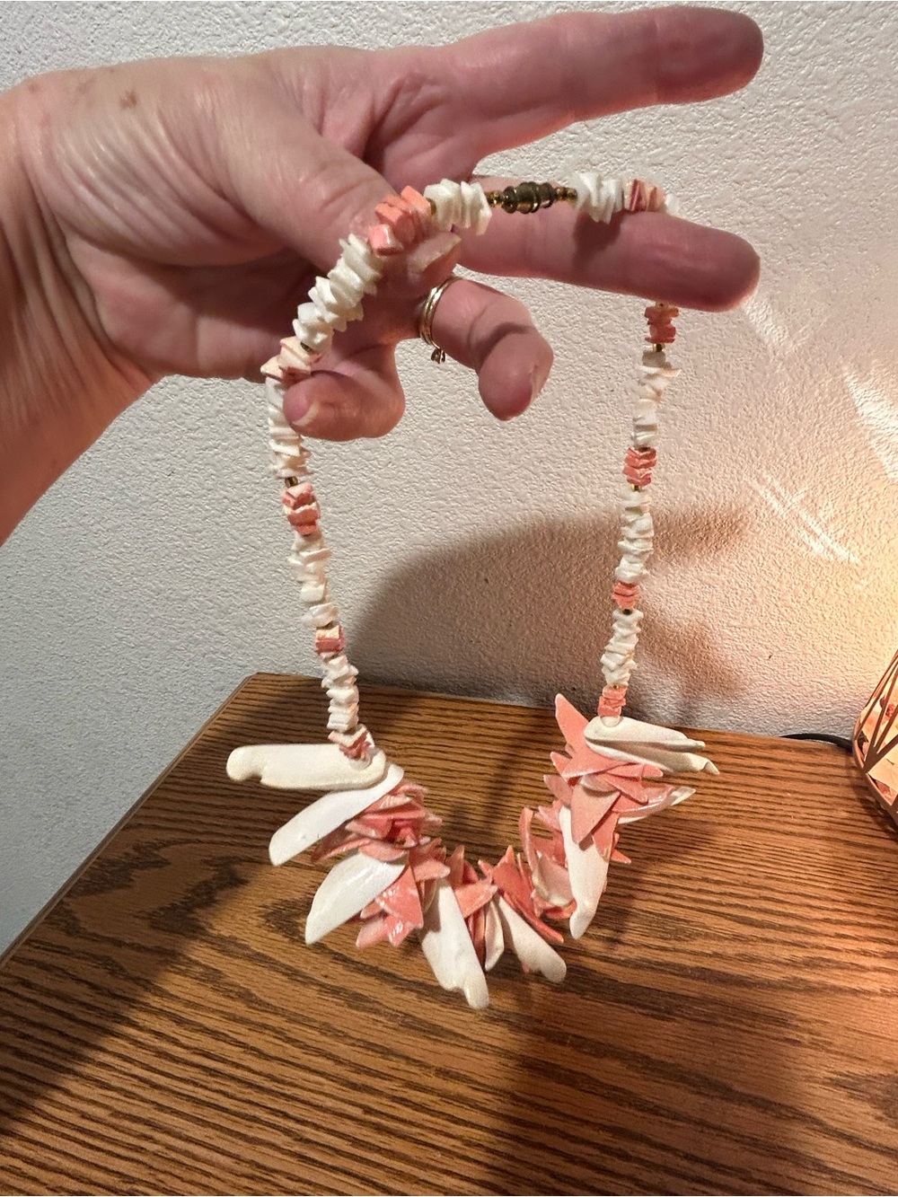 Shell Chip Necklace in Cream and Peach - Unbranded Women’s Jewelry - Picture 6 of 6